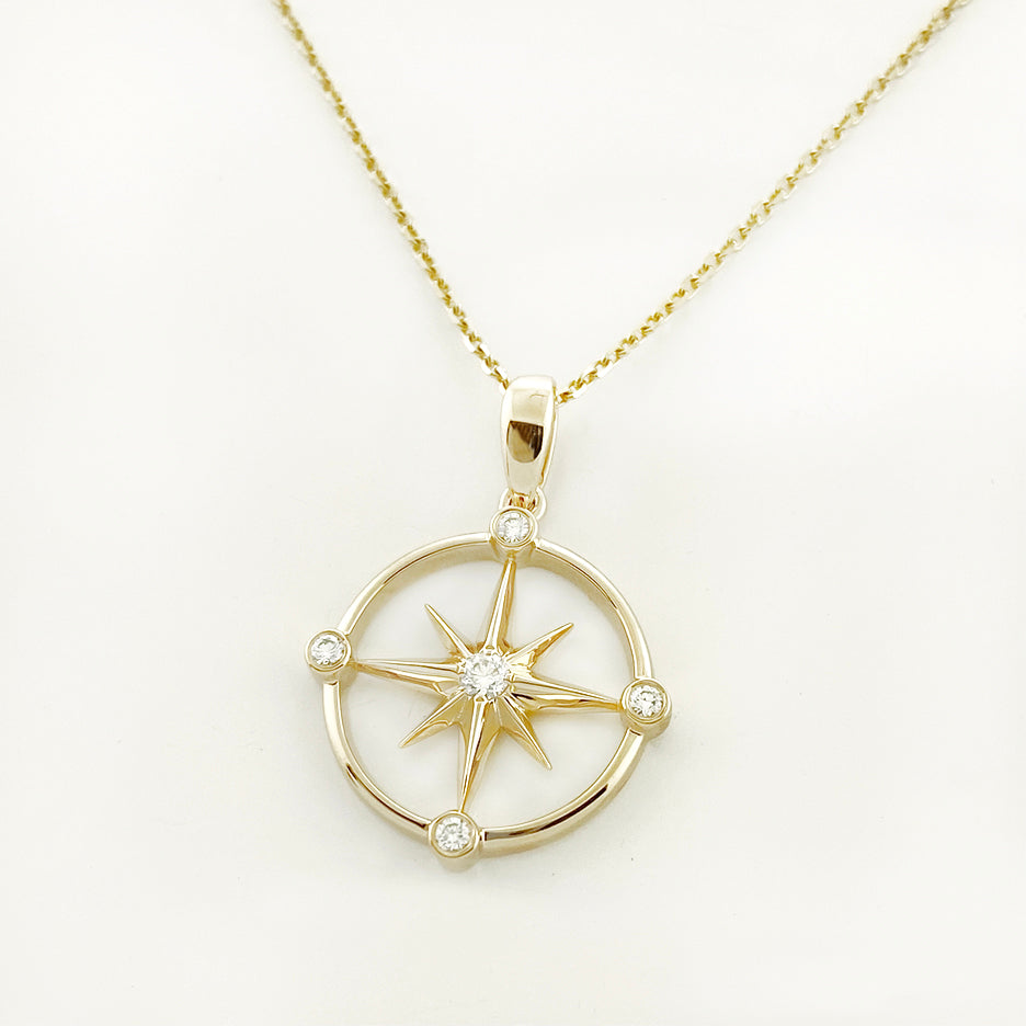 Gold compass necklace – Fini
